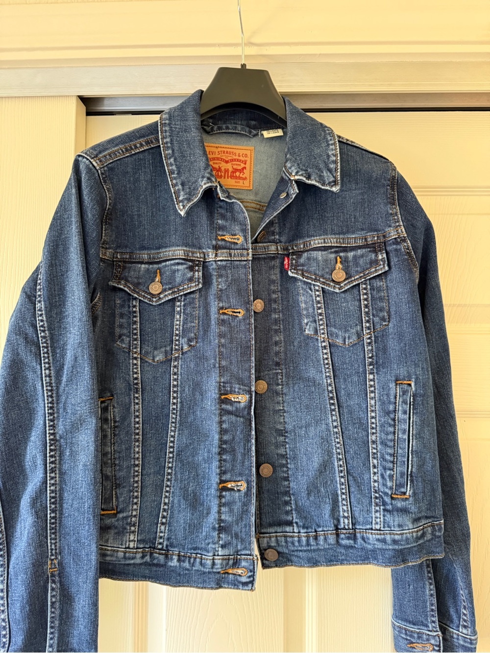Levi's Light Blue Denim Jacket with Tan Patch